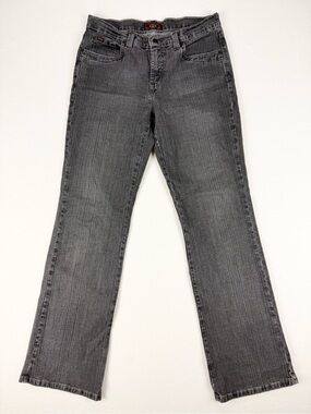 Lois Y2K Bootcut Jeans Mid Rise Grey Wash Vintage 2000s Denim Straight Flare